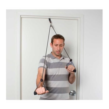 Fabrication Enterprises CanDo Shoulder Pulley Exerciser with Tubing and Handles, Black, X-Heavy, 1 Set 1148598